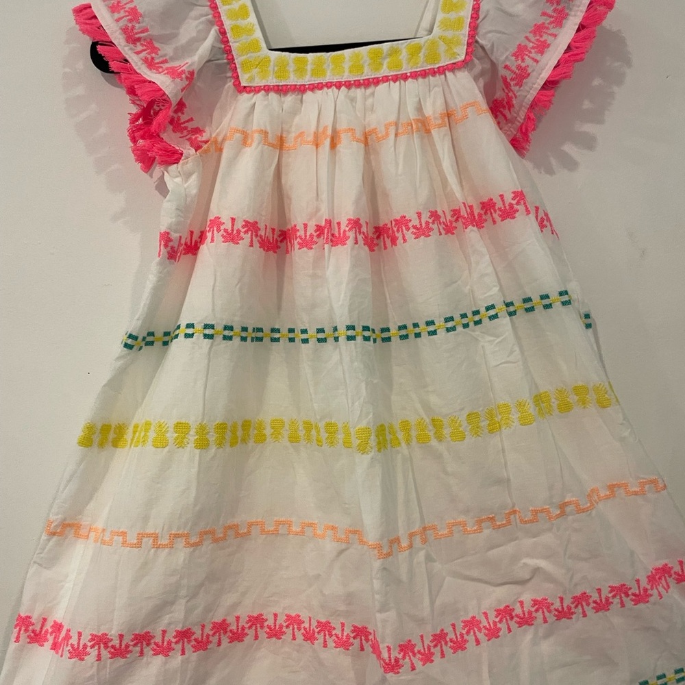 Cat & Jack White Dress with Colorful Embroidery